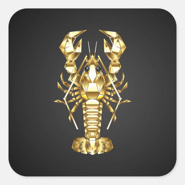 Goldlachs Quadratischer Aufkleber (Vorderseite)
