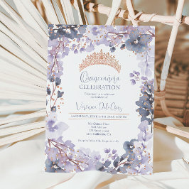 Goldlavendel-Tiara-Prinzessin Quinceanera Einladung
