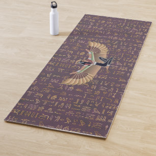 Goldlavender ägyptische Prinzessin Hieroglyphen Yogamatte