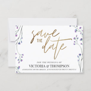 Goldlavender Floral Rustic Wedding Save The Date