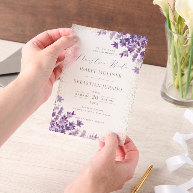 Goldlavender Nuestra Boda Spanish Wedding (Handgehalten)