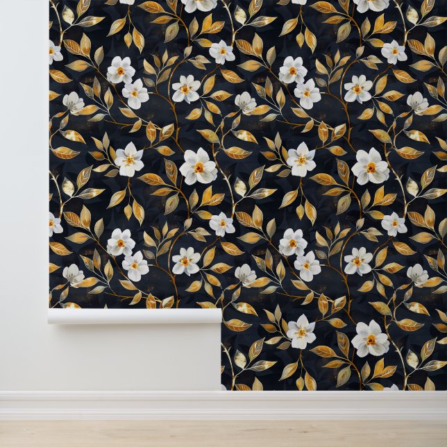 Goldleaf der weißen Blume Tapete (Anwendung)