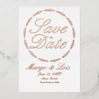 Goldleaf-Kranz Save the Date gepresst