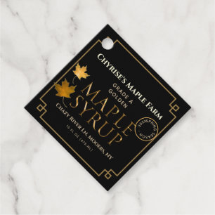 Goldleder-Ahornsirup-Hangtag mit Nährwertangaben Geschenkanhänger