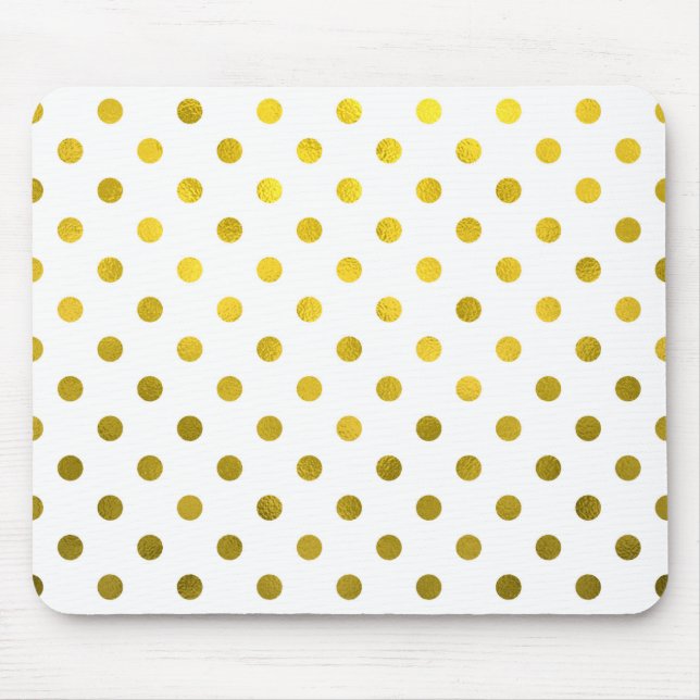 Goldleder Metallische Imitat Fohlen Kleiner Polka  Mousepad (Vorne)
