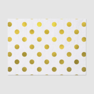 Goldleder Metallische Imitat Fossil Große Polka Do Seidenpapier