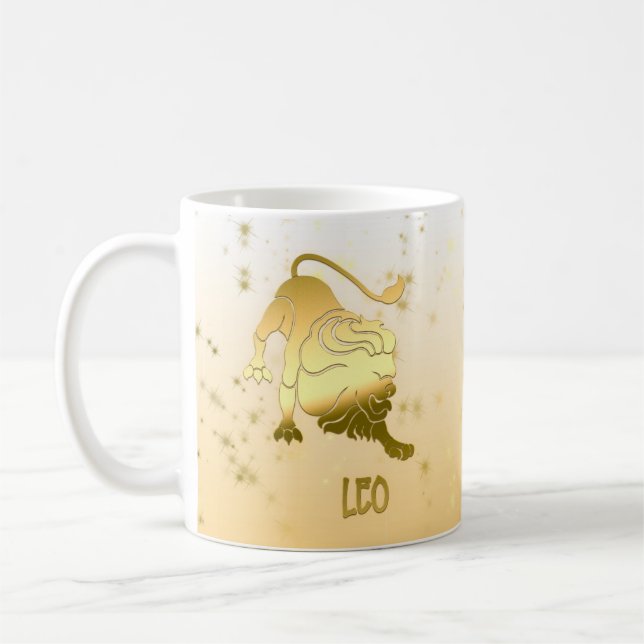 Goldleo Ombre Zodiac Astrologie Horoskop-Zeichen Kaffeetasse (Links)