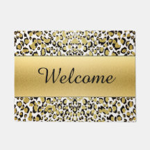 Goldleopard-Druck-kundengerechte Fußmatte