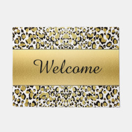 Goldleopard-Druck-kundengerechte Fußmatte