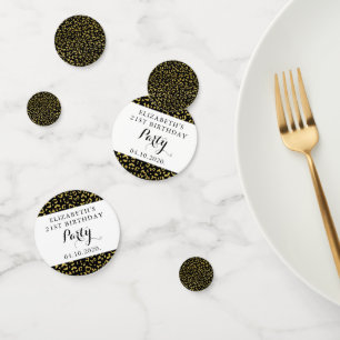 Goldleopard, Glitzer, Leopardenmuster, Geburtstag Konfetti