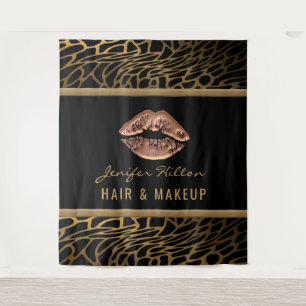 Goldleopard küsst Lippen von heute Wandteppich