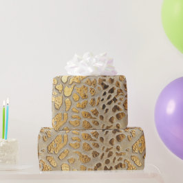 Goldleopard-Metallic-Spots Geschenkpapier