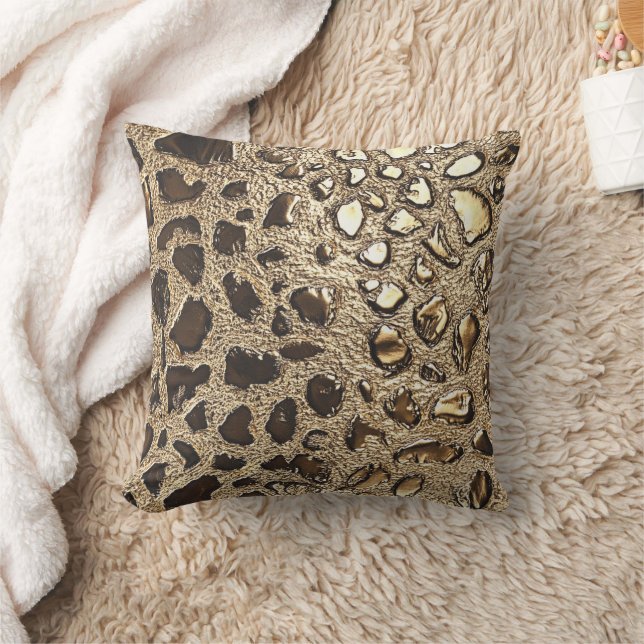 Goldleopard-Metallic-Spots Kissen (Decke)
