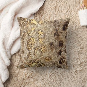 Goldleopard-Metallic-Spots Kissen