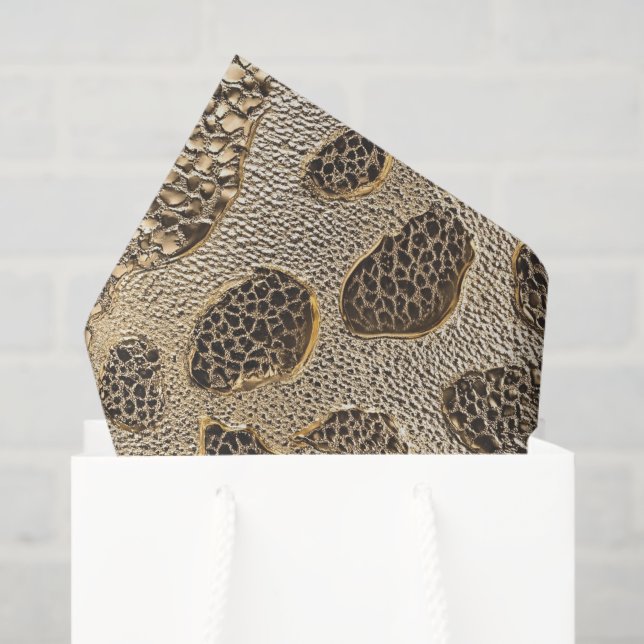 Goldleopard-Metallic-Spots Seidenpapier (Geschenktüte)