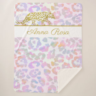 *~* Goldleopard Pastel Gefärbte Krawatte Spots Sherpadecke