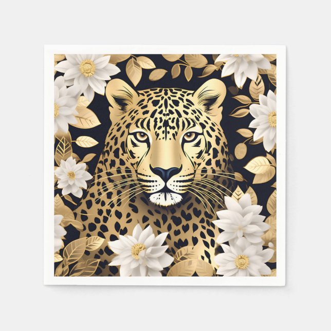 Goldleopard Serviette (Vorderseite)