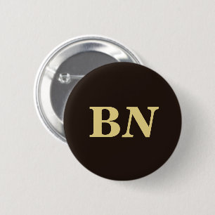 Goldliche Sonderinitialen minimalistisch braun Button