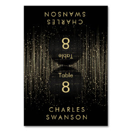 Goldlichtdusche | Platzkarten mit DIY-Text Tischnummer