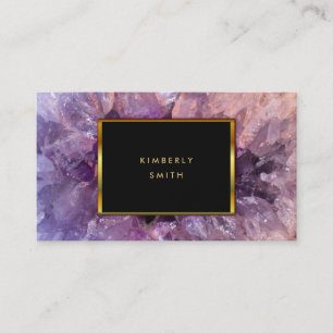 Goldlila amethyst Edelsteinmineral Visitenkarte
