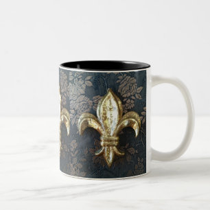 GoldLilie auf Blumendruck-Tasse Zweifarbige Tasse
