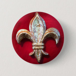 GoldLilie auf Rot Button