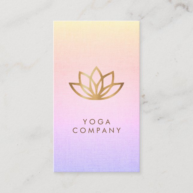 Goldlotos-Yoga-Rosa-lila vertikale Geschäfts-Karte Visitenkarte (Vorderseite)