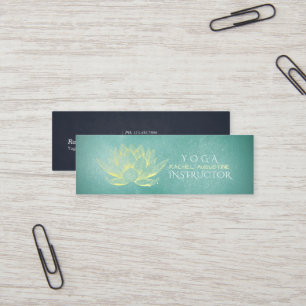 Goldlotus und Aquamariner Grunge Yoga Instructor Mini Visitenkarte