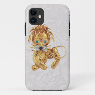 Goldlöwe-Juwel-Foto-Paisley-Spitze iPhone 5 Fall 11 Hülle
