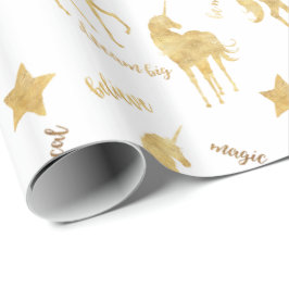 Goldmagisches Einhorn Geschenkpapier