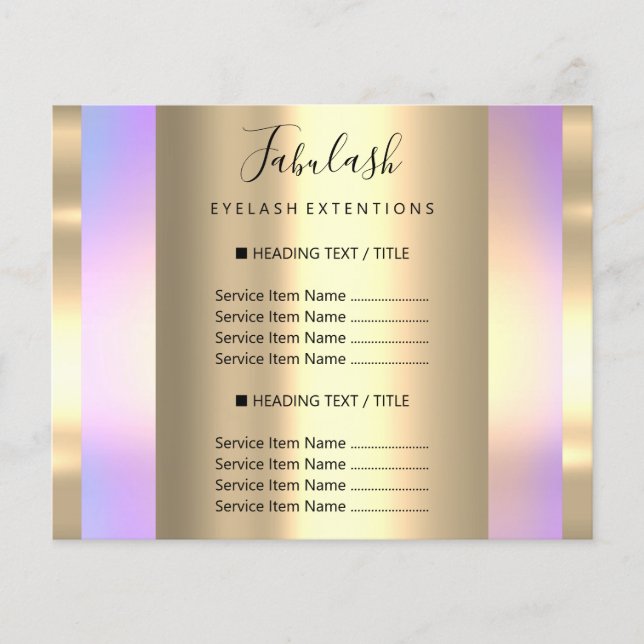 Goldmakeup Beauty Salon Rose Haarbängel Lila Flyer (Vorne)