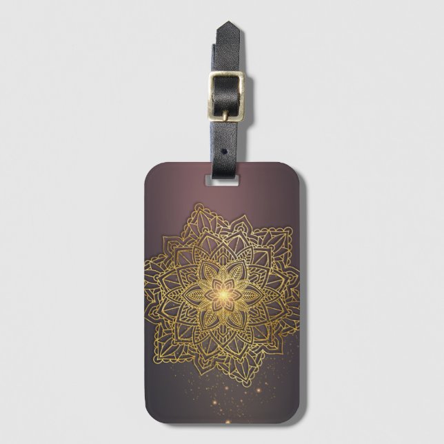 GoldMandala Gepäckanhänger (Vorderseite Vertikal)