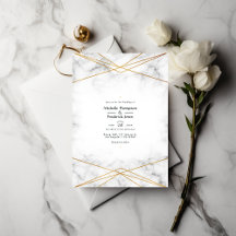 Goldmarble Geometric Wedding Einladung