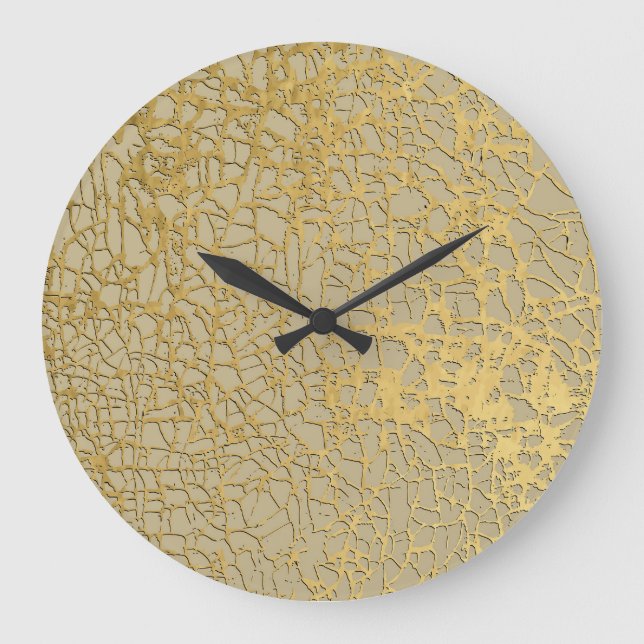 Goldmarbling: Grunge Texture Design Große Wanduhr (Vorderseite)
