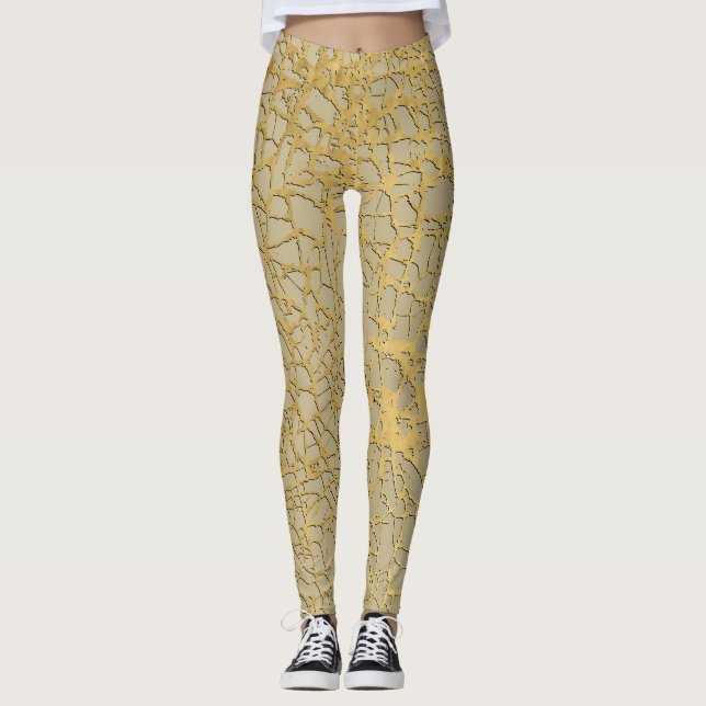 Goldmarbling: Grunge Texture Design Leggings (Vorderseite)