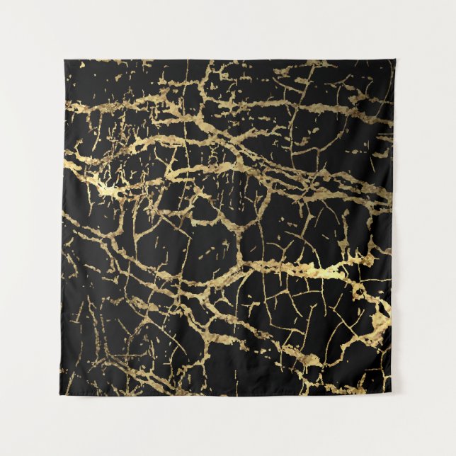 Goldmarbling Texture: Luxe Design Element Wandteppich (Vorderseite)