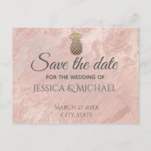 Goldmarmor-Ananas aus Rose Save the Date