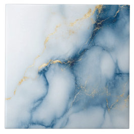 Goldmarmor Blaues Muster  Fliese