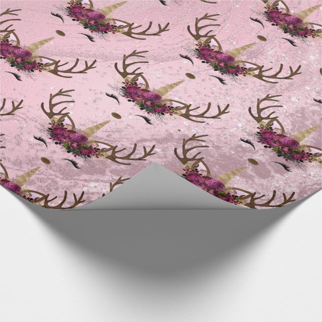 Goldmarmor der Girly-Rose Geschenkpapier (Ecke)