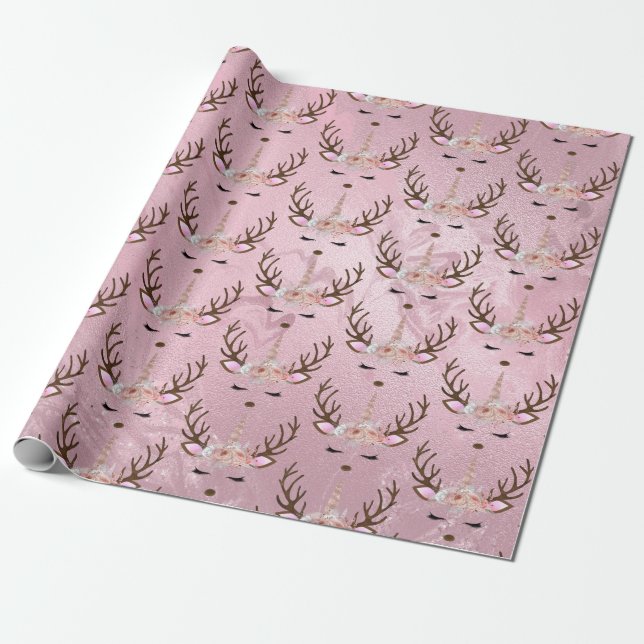 Goldmarmor der Girly-Rose Geschenkpapier (Ungerollt)