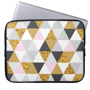 Goldmarmor, geometrische nahtlose Textur Laptopschutzhülle