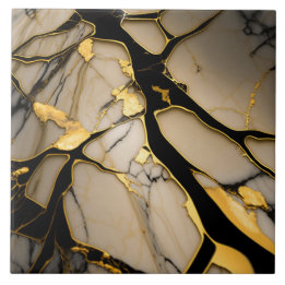 Goldmarmor-Keramikfliese mit schwarzen kristalline Fliese