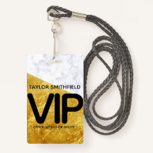 Goldmarmor moderne moderne VIP Lanyard Abzeichen