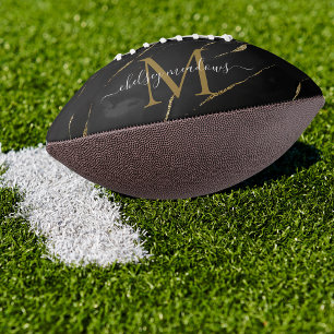 Goldmarmor-Monogramm-Kalligrafieschrift Name Football