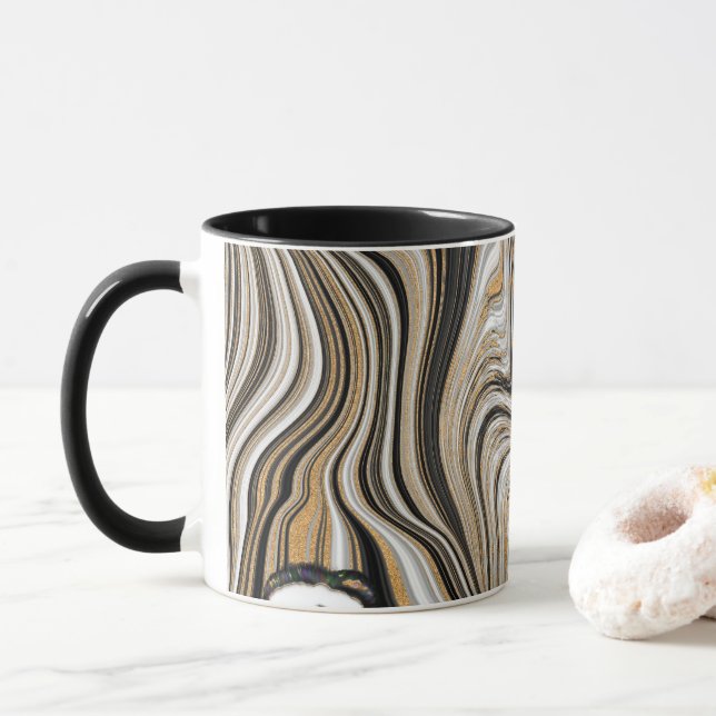 Goldmarmor-Muster  Tasse (Mit Donut)