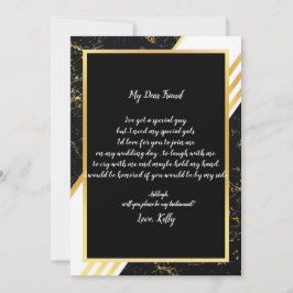 Goldmarmor Streifen Typograp wird meine Brautjungf Einladung