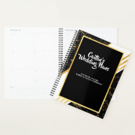 Goldmarmorstreifen-Typografie blacWedding-Planer Planer