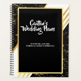 Goldmarmorstreifen-Typografie blacWedding-Planer Planer