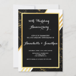 Goldmarmorstreifen-Typografie Hochzeitstag Einladung