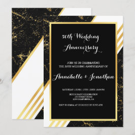 Goldmarmorstreifen-Typografie Hochzeitstag Einladung